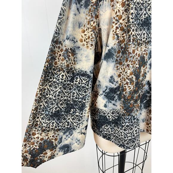 Vintage 90s Y2K Sharon Anthony Moody Floral Top 2X Stretchy Plus Size Fairy - Picture 6 of 15